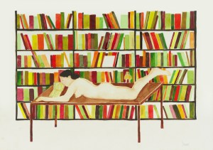 02-Las-derivas-de-Oriana. Lectura. Acuarela sobre papel, 30 x 42 cm, 2009. jpg