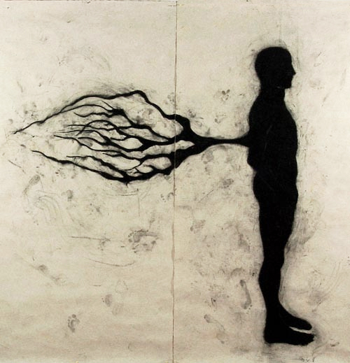 07 Cuando estaba allá 240x240 cms, carbón sobre papel amate entelado, pieza ganadora de una mención honorífica en la XII Bienal Tamayo.jpg