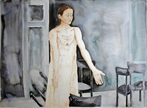 01 Mónica Dower Secuencia Cafe Muller de Pina Baush, acuarela sobre papel, 74 x104 cm, 2013