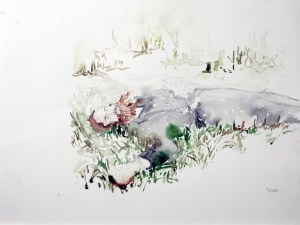 Boceto la pesadilla de Clavé acuarela sobre papel